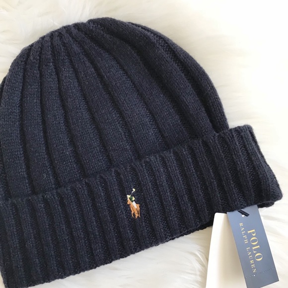 Polo Ralph Lauren wool ribbed beanie winter hat - Picture 6 of 8
